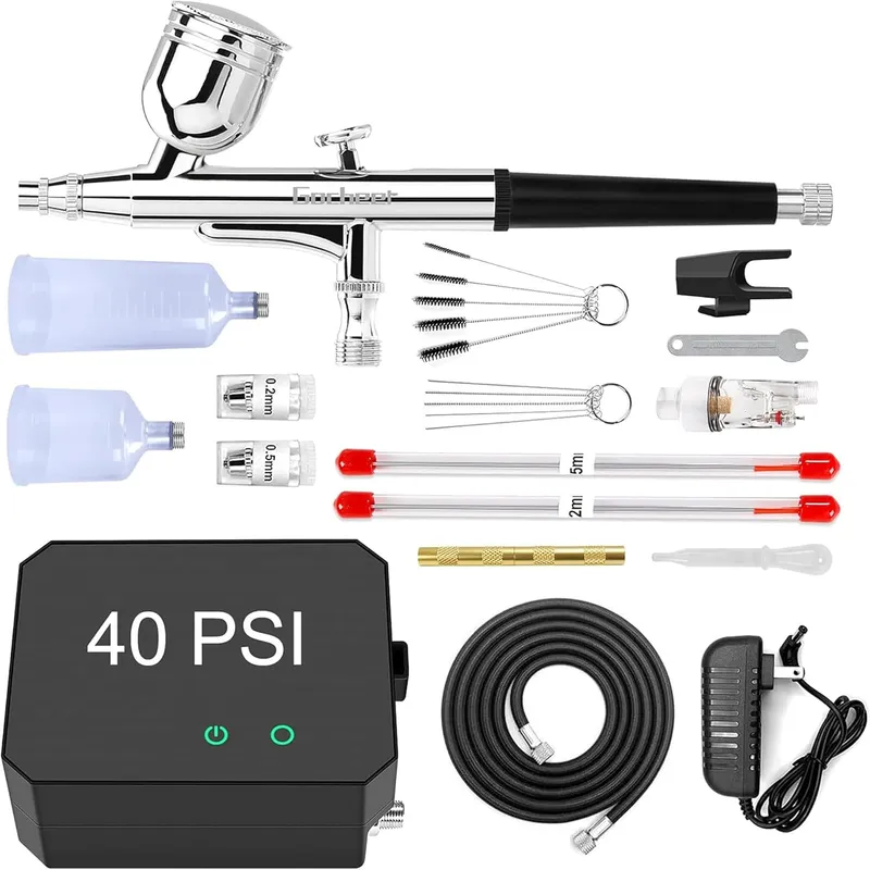 Gocheer Airbrush Kit with Air Compressor, 40 PSI